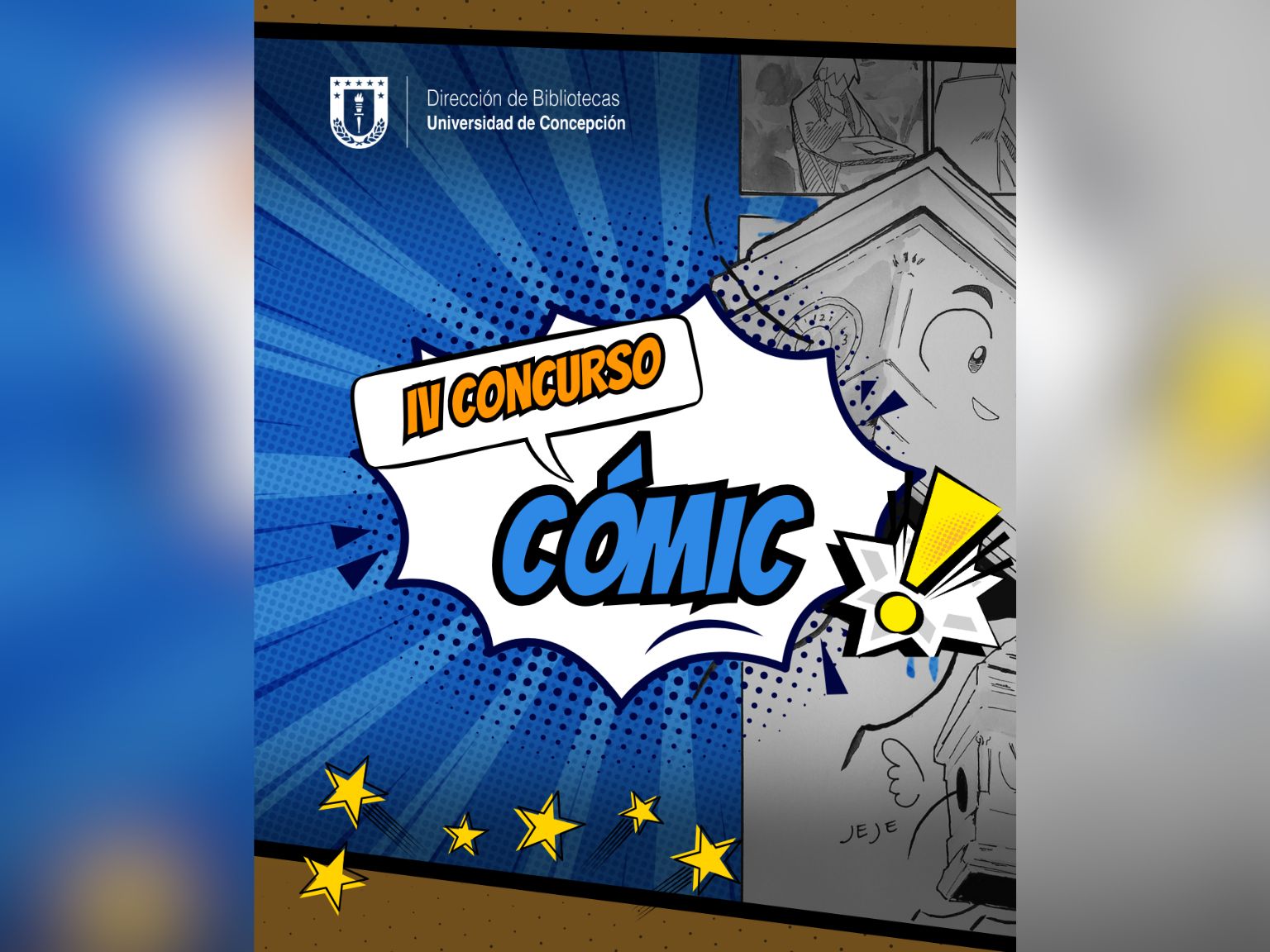 Un afiche invita a participar del cuarto concurso de cómic de Bibliotecas UdeC
