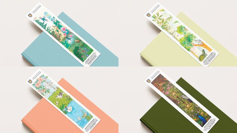 Imagen de archivo que muestra marcapáginas participantes de concurso realizado por Bibliotecas UdeC en 2025