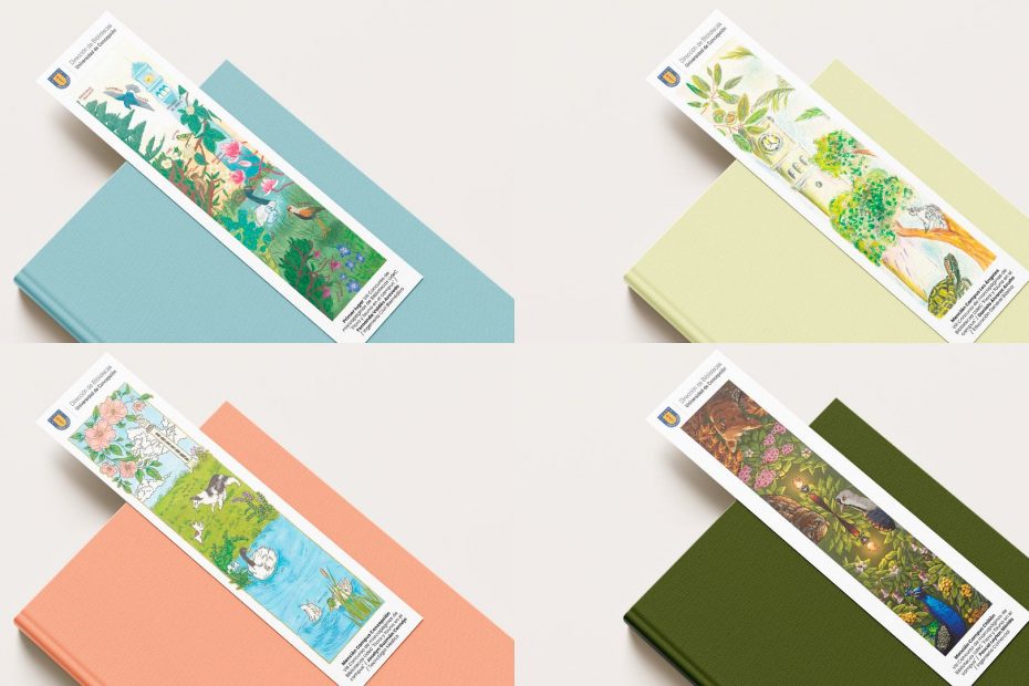 Imagen de archivo que muestra marcapáginas participantes de concurso realizado por Bibliotecas UdeC en 2025