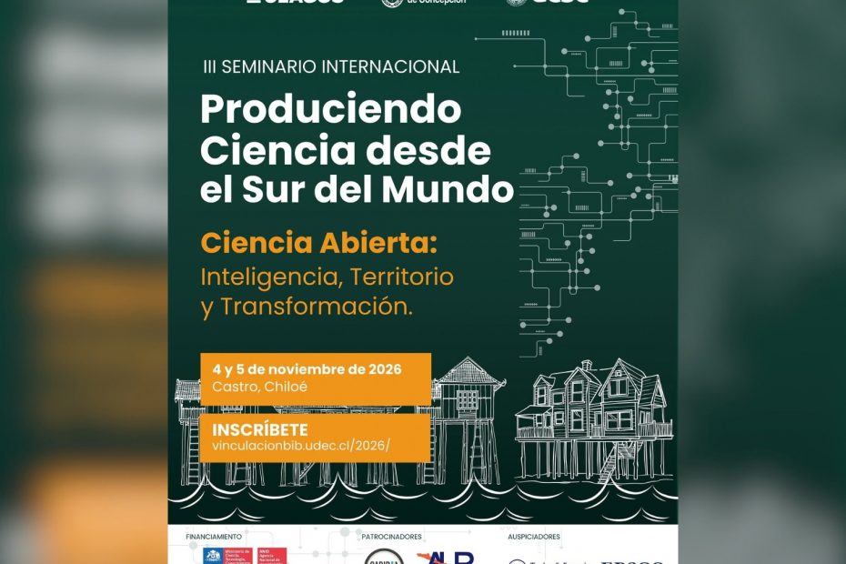 Afiche que muestra fecha y hora de seminario sobre ciencia abierta